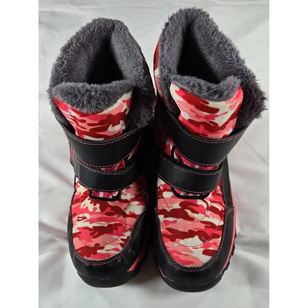 Ubfen Girls 36 Pink Camouflage Snow Boot Fleece Lined 5.5 6 Womens